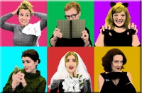 Artistic poster image of cast members posing
